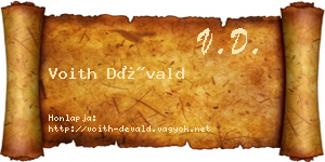 Voith Dévald névjegykártya